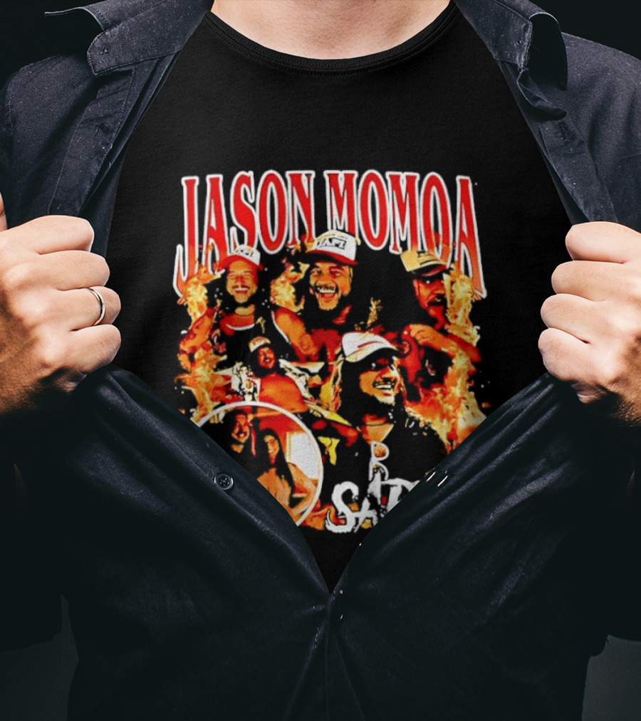 Jason Momoa Sapee Blazing Fire Faces T-Shirt