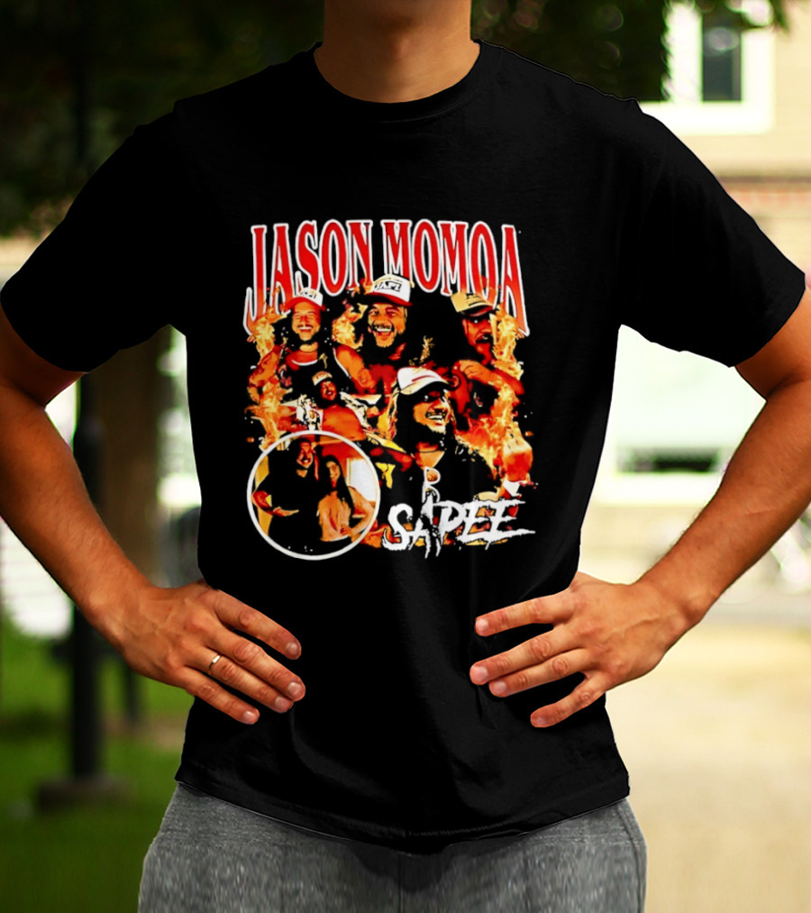 Jason Momoa Sapee Blazing Fire Faces T-Shirt
