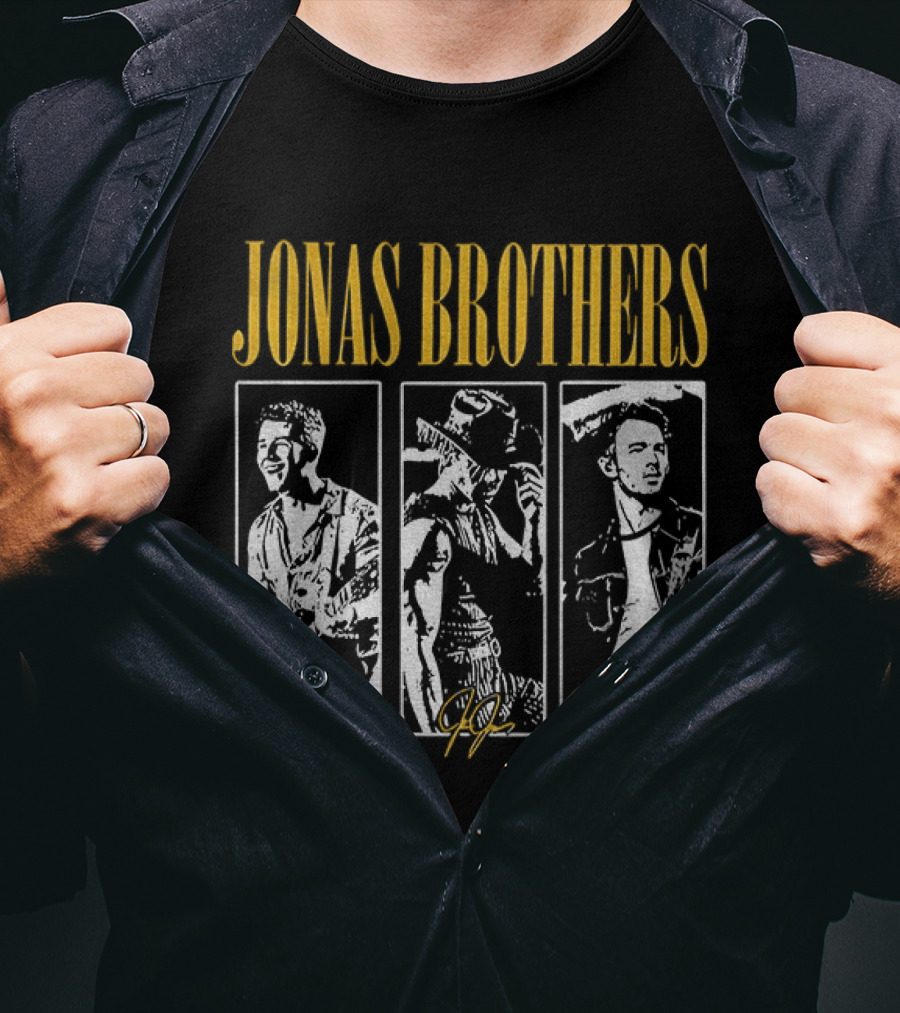 Jonas Brothers 20th Anniversary Tour 2025 Signed Boyband Trio T-Shirt