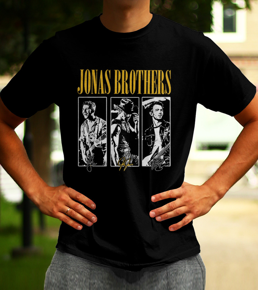Jonas Brothers 20th Anniversary Tour 2025 Signed Boyband Trio T-Shirt