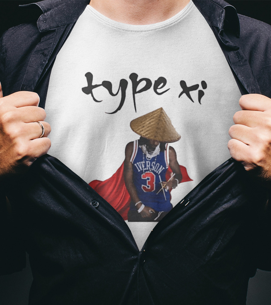 Allen Iverson 3 Jersey Type XI Conical Hat Red Cape T-Shirt