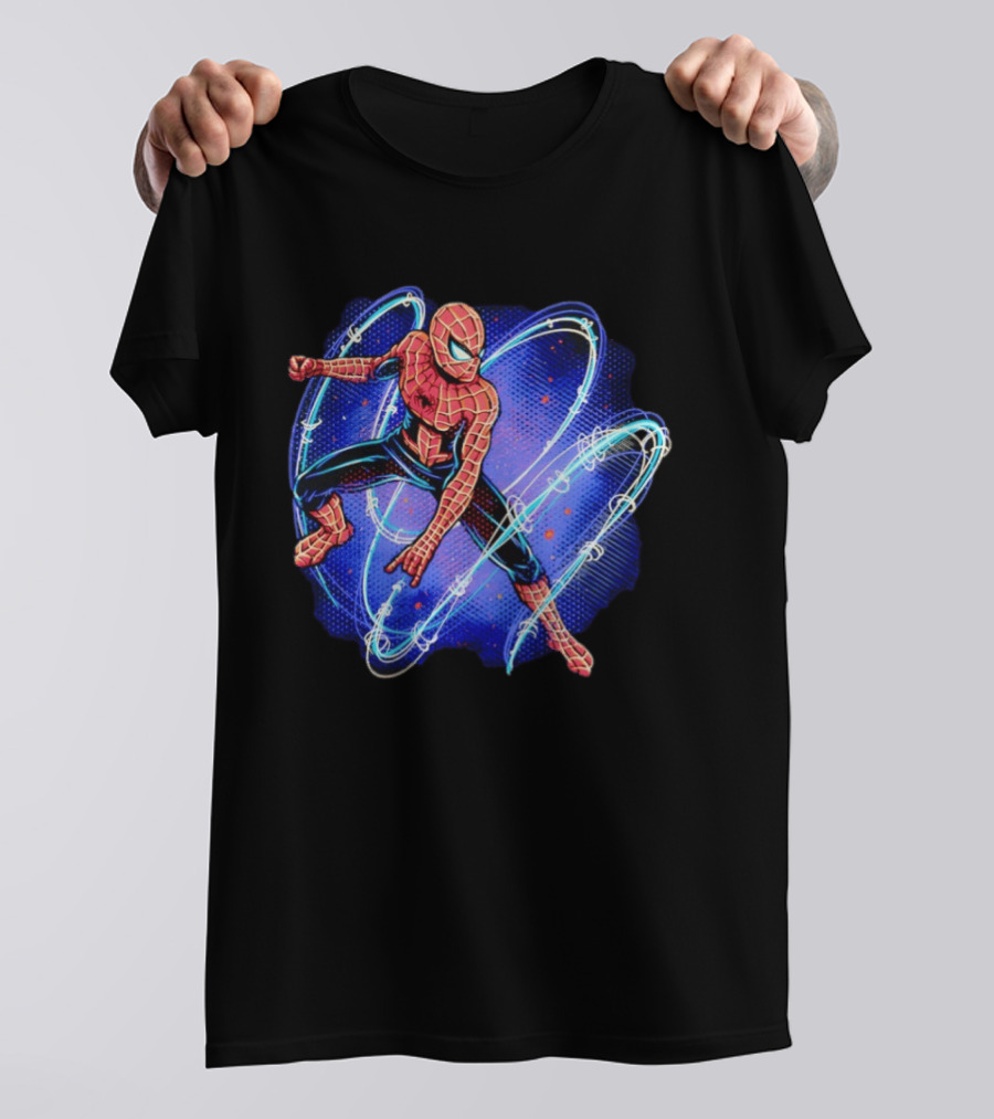 Spider Man Marvel Hero With Magnetic Field Lines And Maximum Spider Senses T-Shirt
