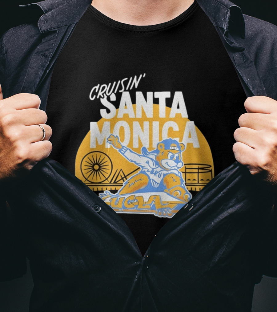 Cruisin' Santa Monica UCLA Bruins Skateboarding Bear T-Shirt