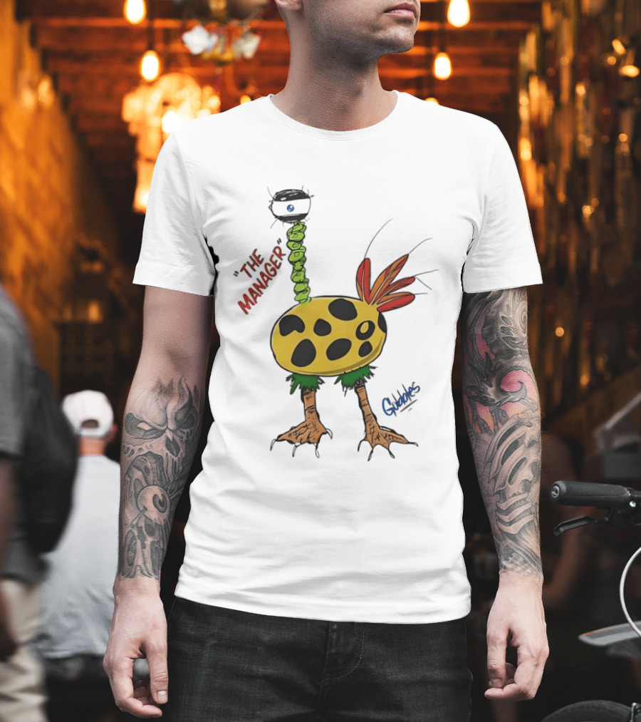 The Manager Gobbles Quirky Creature Art With Playful T-Shirt