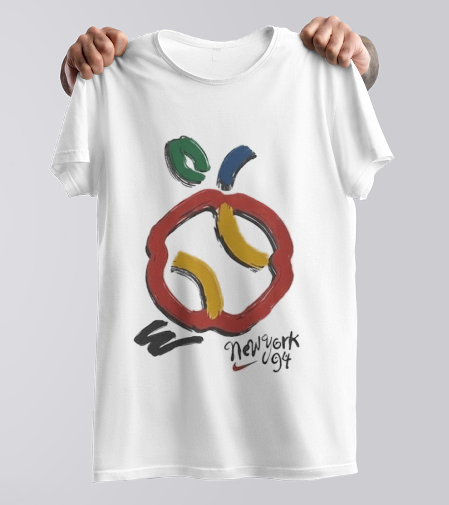 New York 94 Apple With Nike Swoosh And Abstract T-Shirt