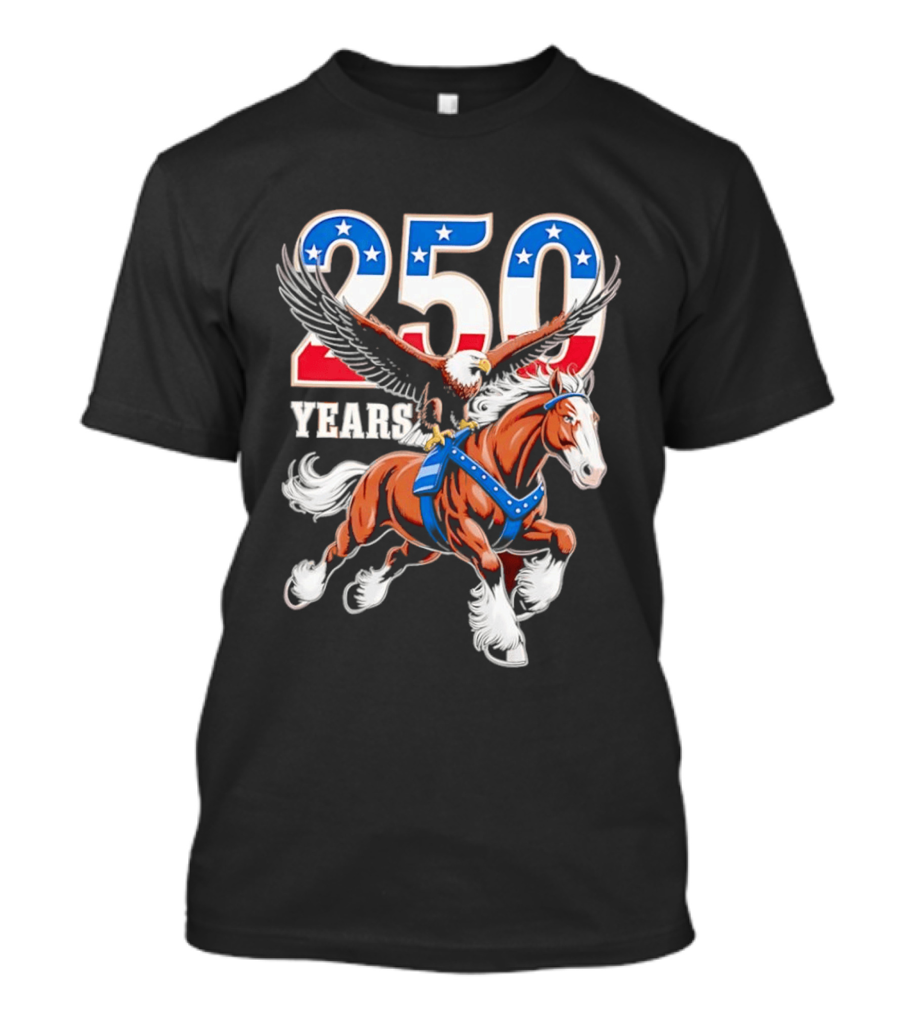 250 Years American Eagle Horse Patriotic Celebration T-Shirt