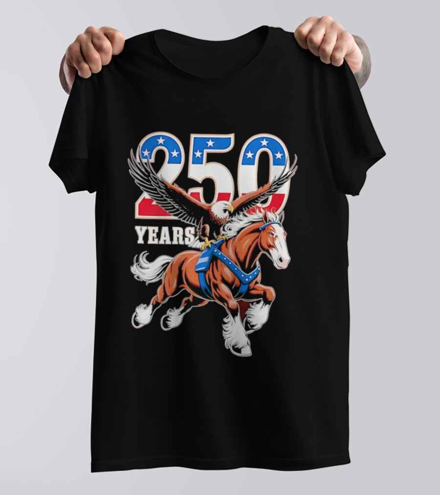 250 Years American Eagle Horse Patriotic Celebration T-Shirt