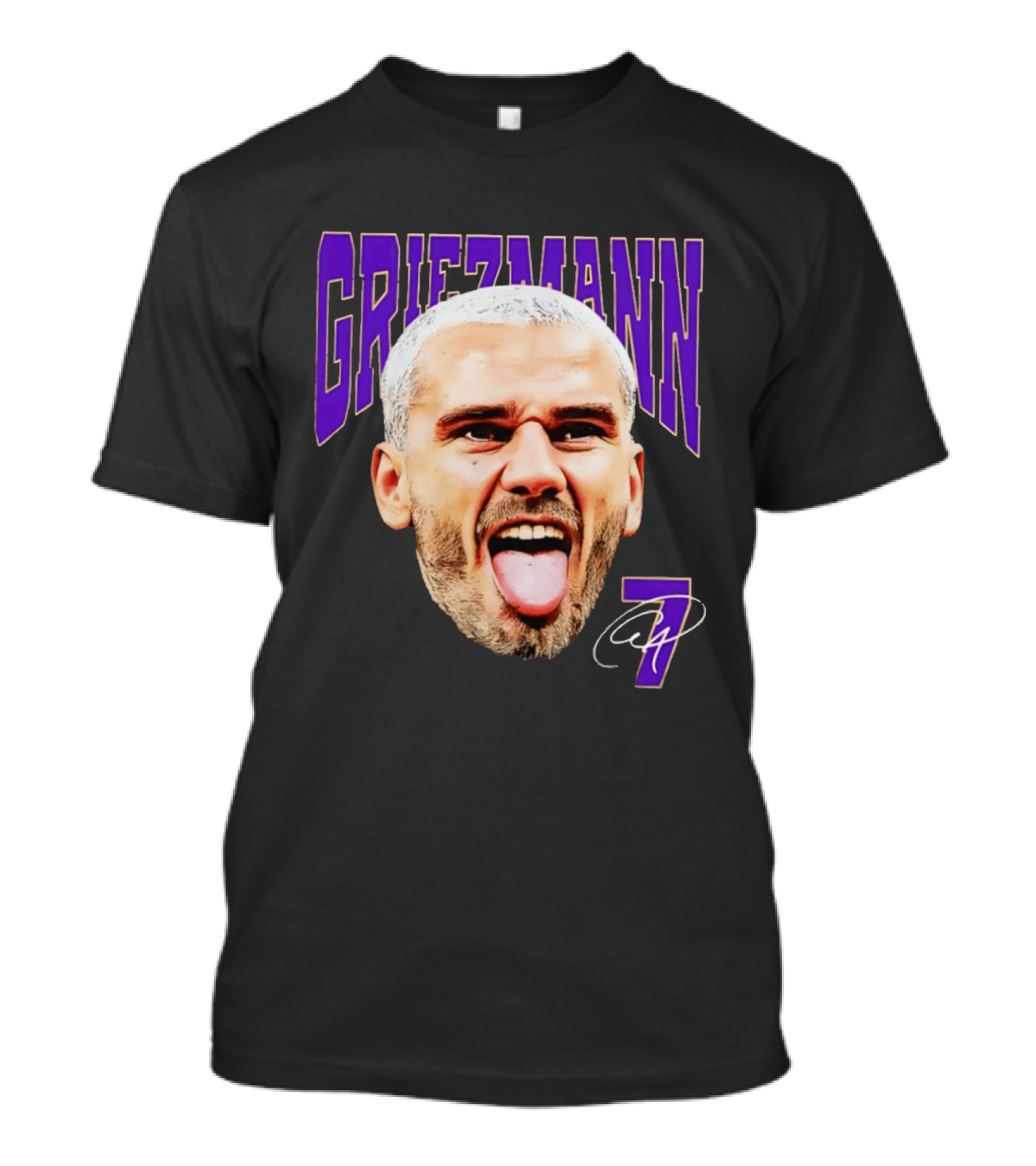 Antoine Griezmann Expression Purple Text Number 7 T-Shirt