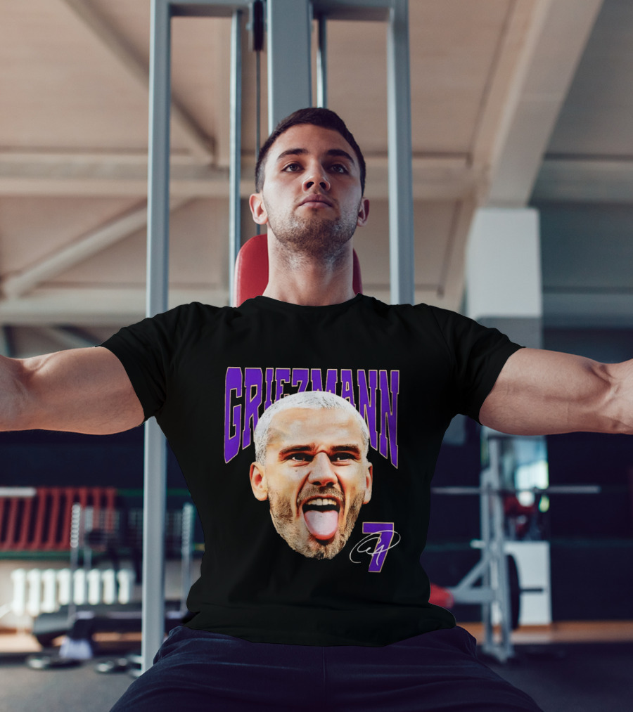 Antoine Griezmann Expression Purple Text Number 7 T-Shirt