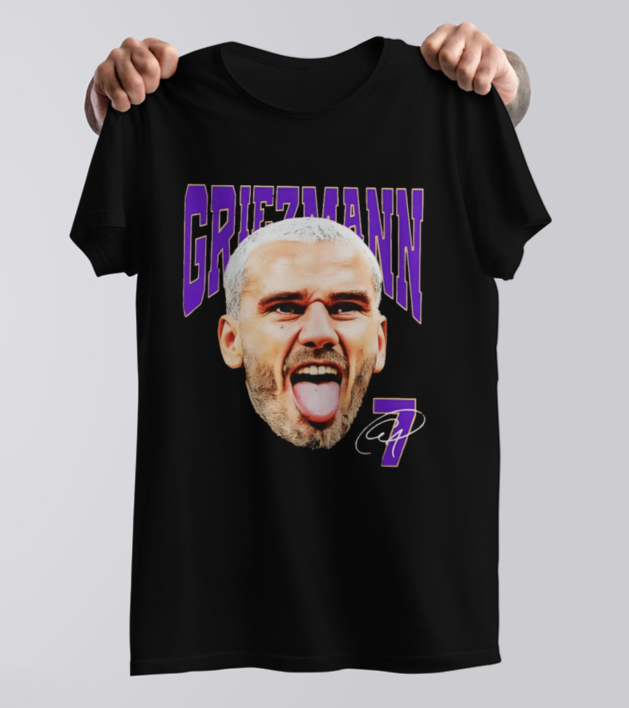 Antoine Griezmann Expression Purple Text Number 7 T-Shirt