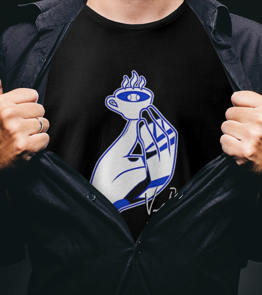 Blue Jays 27 Vladimir Guerrero Jr Number 27 Hot Coffee Baseball Cup T-Shirt