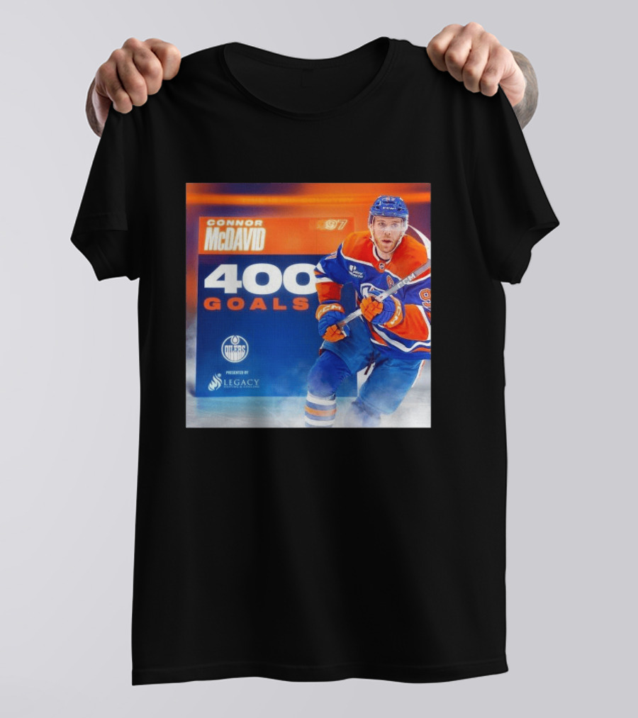 Connor McDavid 400 Goals Edmonton Oilers Legacy Sports Excellence T-Shirt