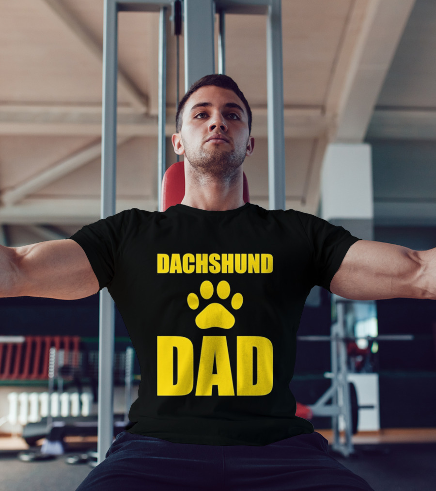 Dachshund Dad Wiener Dog Paw Print T-Shirt