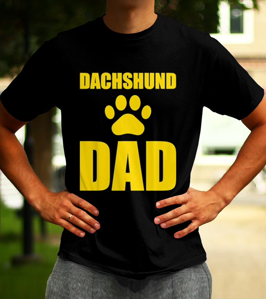 Dachshund Dad Wiener Dog Paw Print T-Shirt