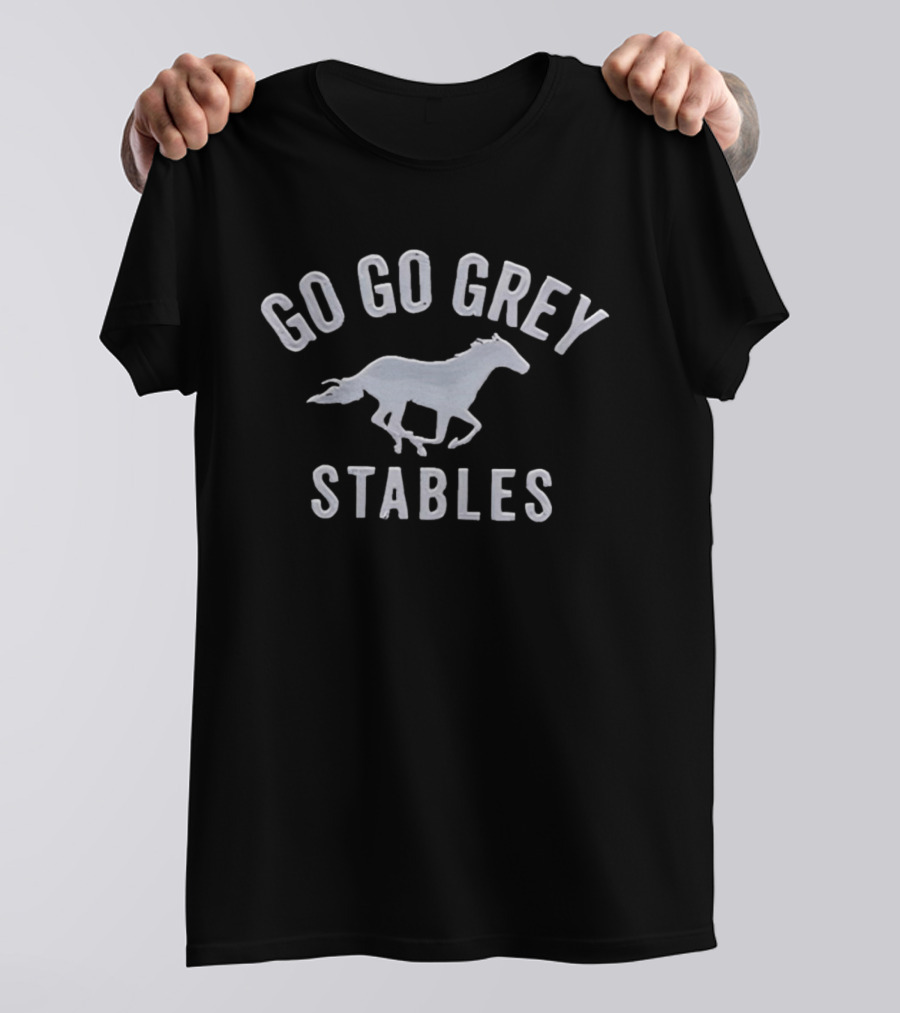 Go Go Grey Stables Running Horse T-Shirt