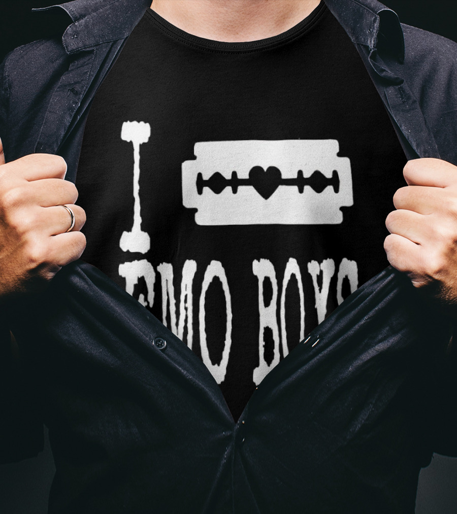 I Heart Emo Boys Razor Blade Icon Emo Subculture T-Shirt