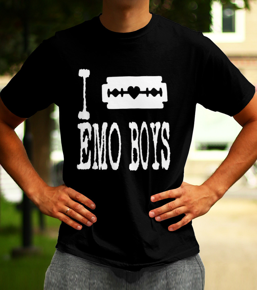 I Heart Emo Boys Razor Blade Icon Emo Subculture T-Shirt