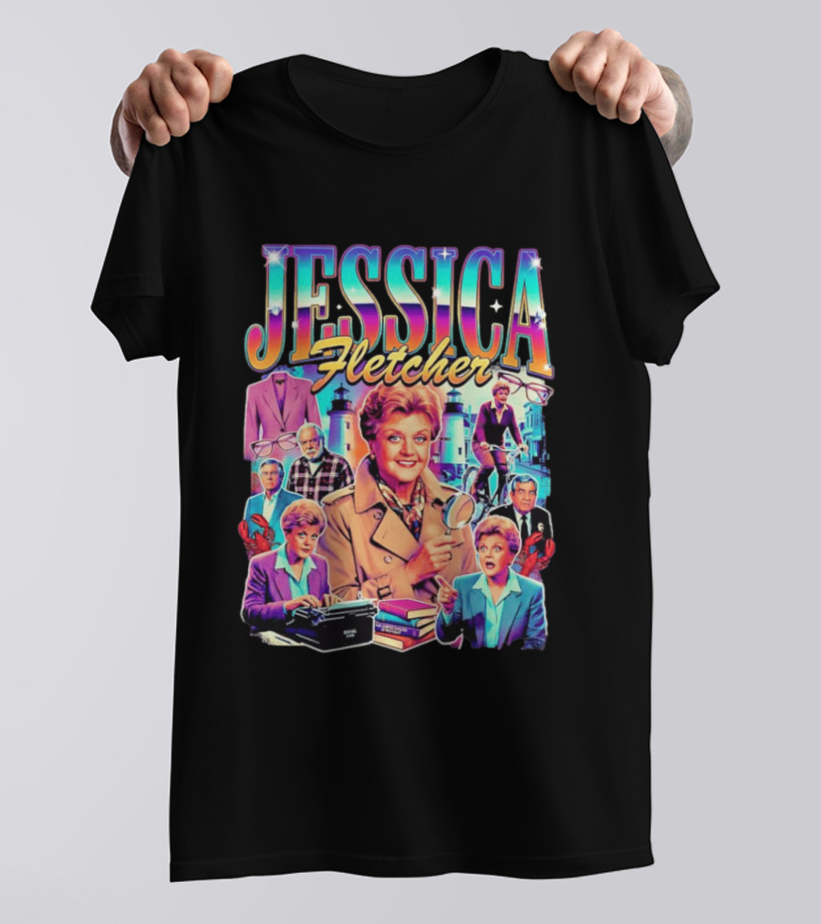 Jessica Fletcher Angela Lansbury Murder She Wrote Retro Collage T-Shirt