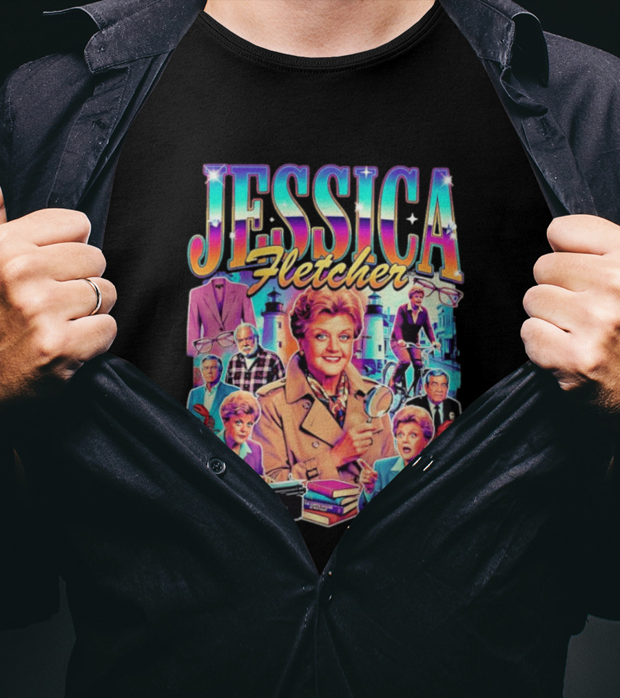 Jessica Fletcher Angela Lansbury Murder She Wrote Retro Collage T-Shirt