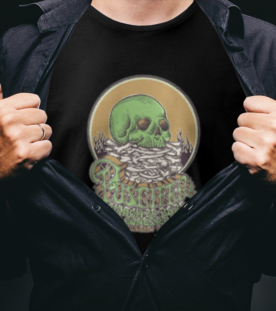 Puscifer March 24 2026 Austin TX Concert With Green Skull T-Shirt