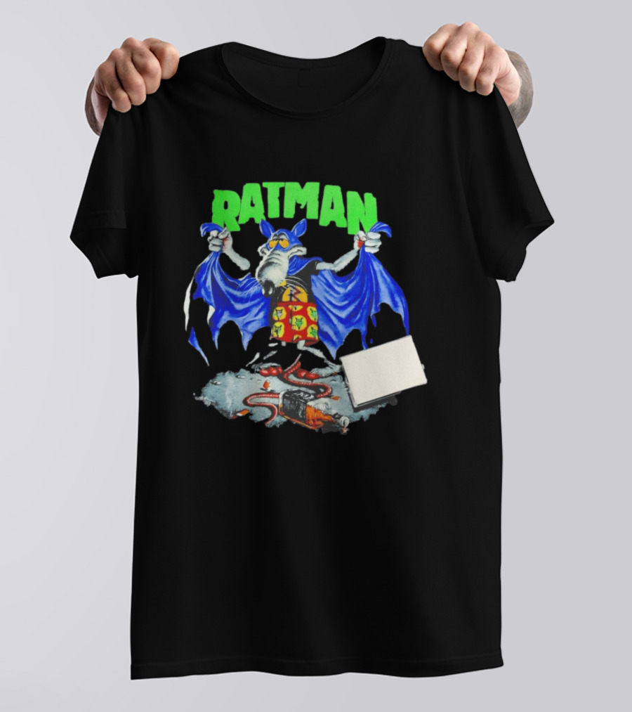 Ratman Comic Parody Superhero Character With Cape And Rats T-Shirt