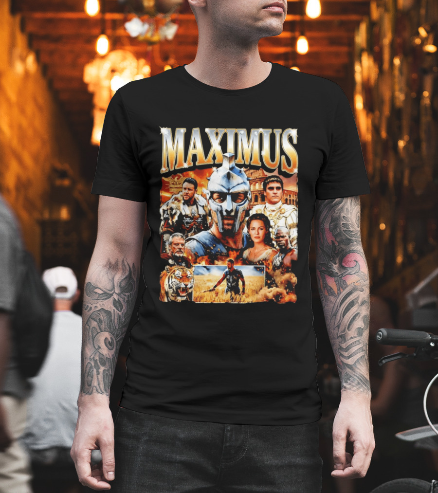Maximus Gladiator Colosseum Russell Crowe Joaquin Phoenix Tiger Ancient Rome T-Shirt