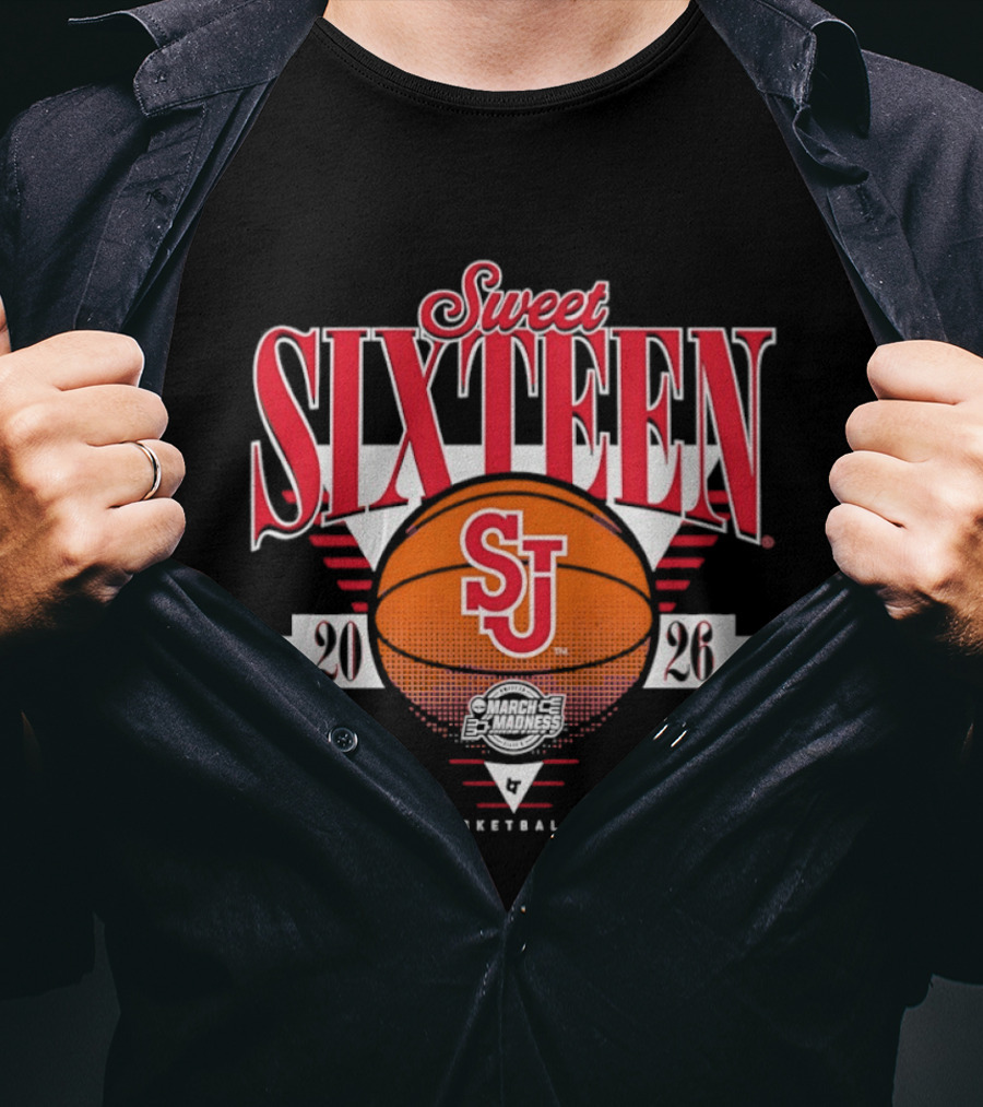 St. John's Red Storm 2026 NCAA Basketball Sweet Sixteen Championship T-Shirt