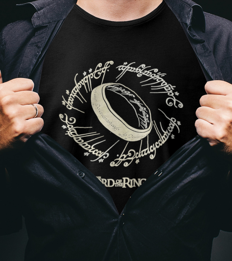The Lord Of The Rings One Ring Elvish Script Iconic Fan Favorite T-Shirt