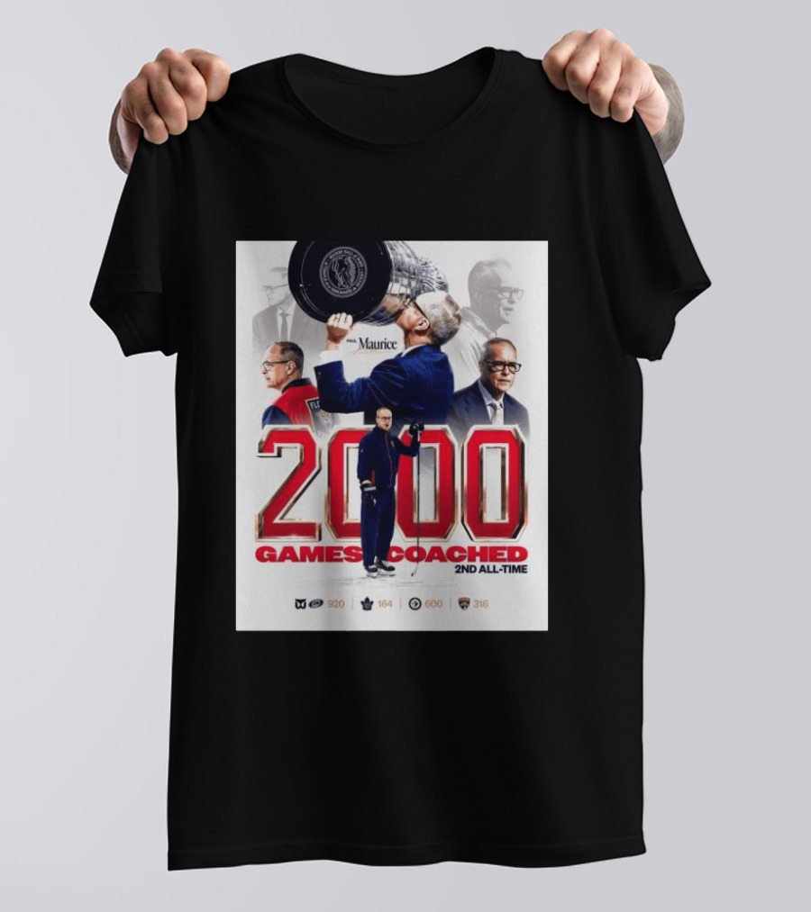 Paul Maurice NHL 2000 Games Coached 2nd All Time Vintage Hockey T-Shirt