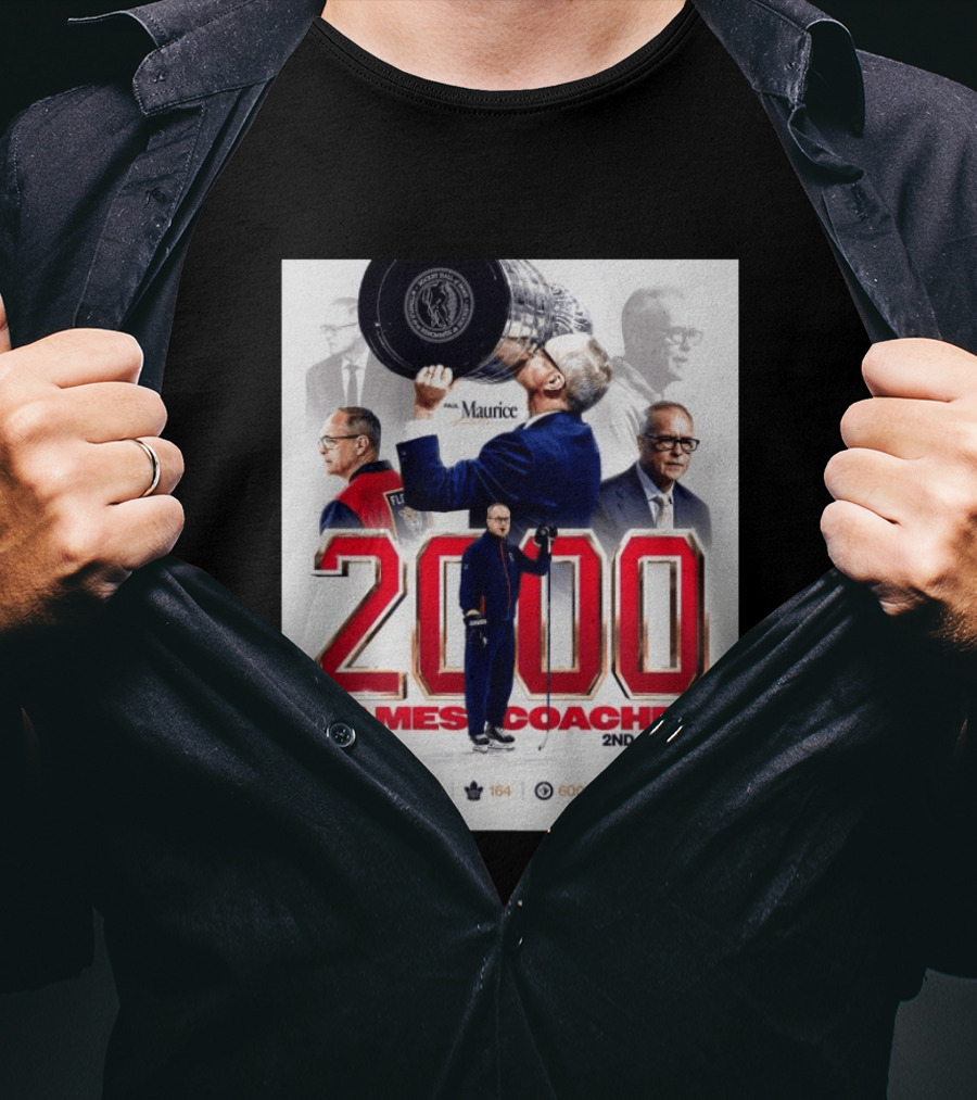 Paul Maurice NHL 2000 Games Coached 2nd All Time Vintage Hockey T-Shirt