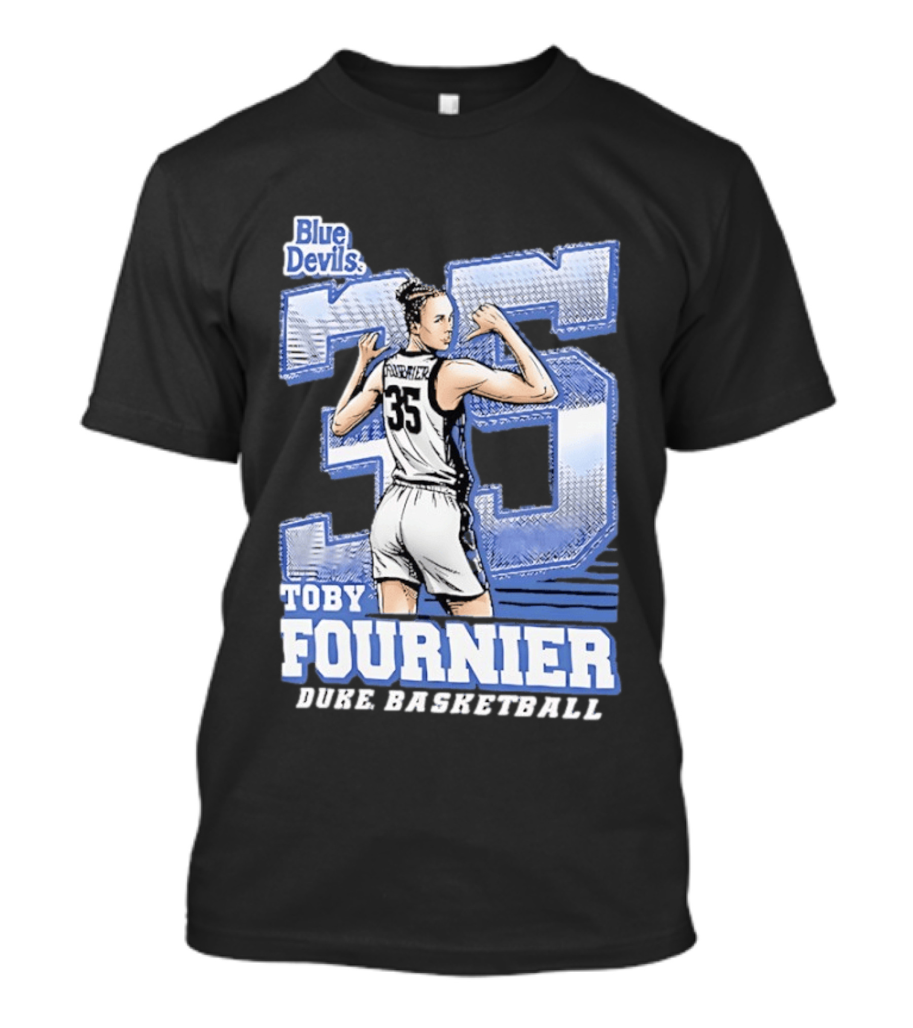 Toby Fournier Duke Blue Devils 35 Basketball Player T-Shirt