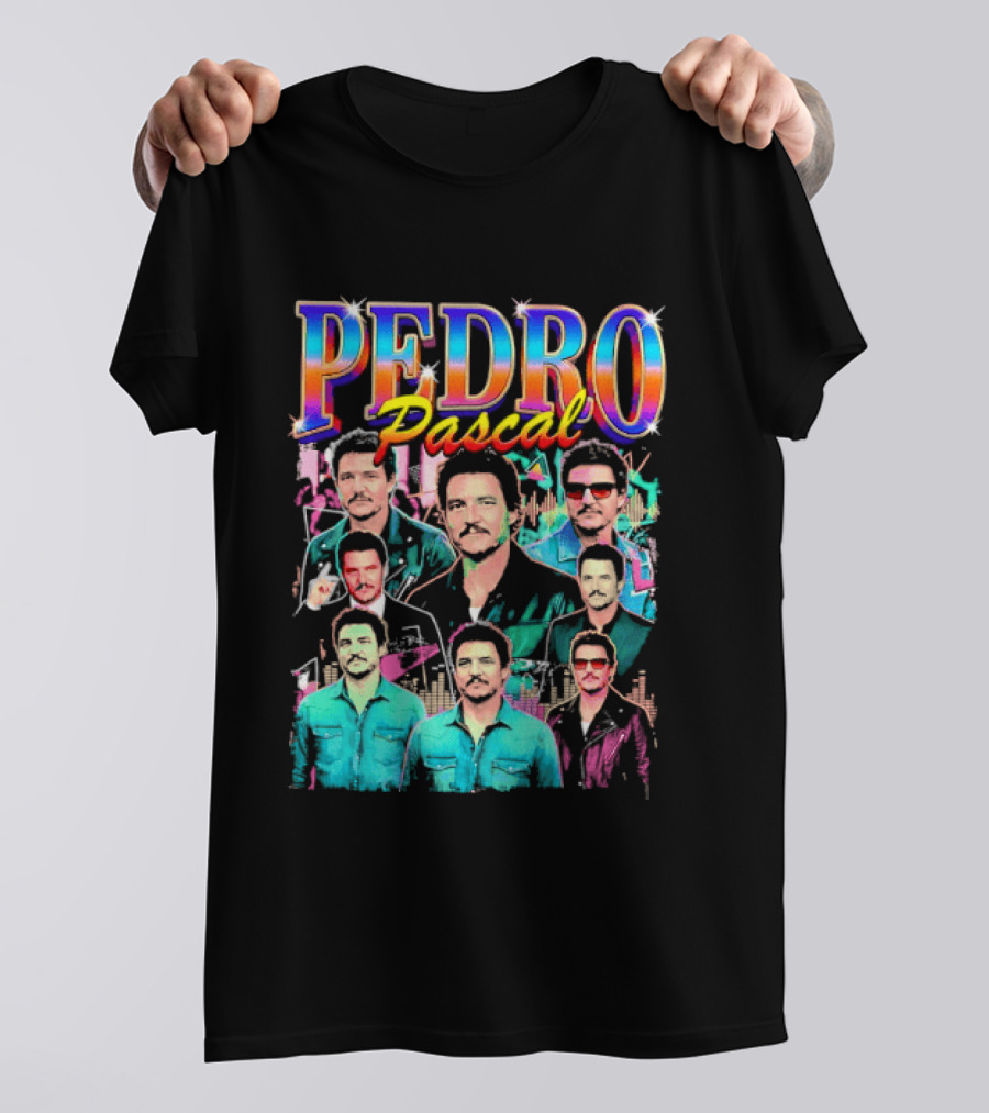 Pedro Pascal Multicolored Collage Actor T-Shirt