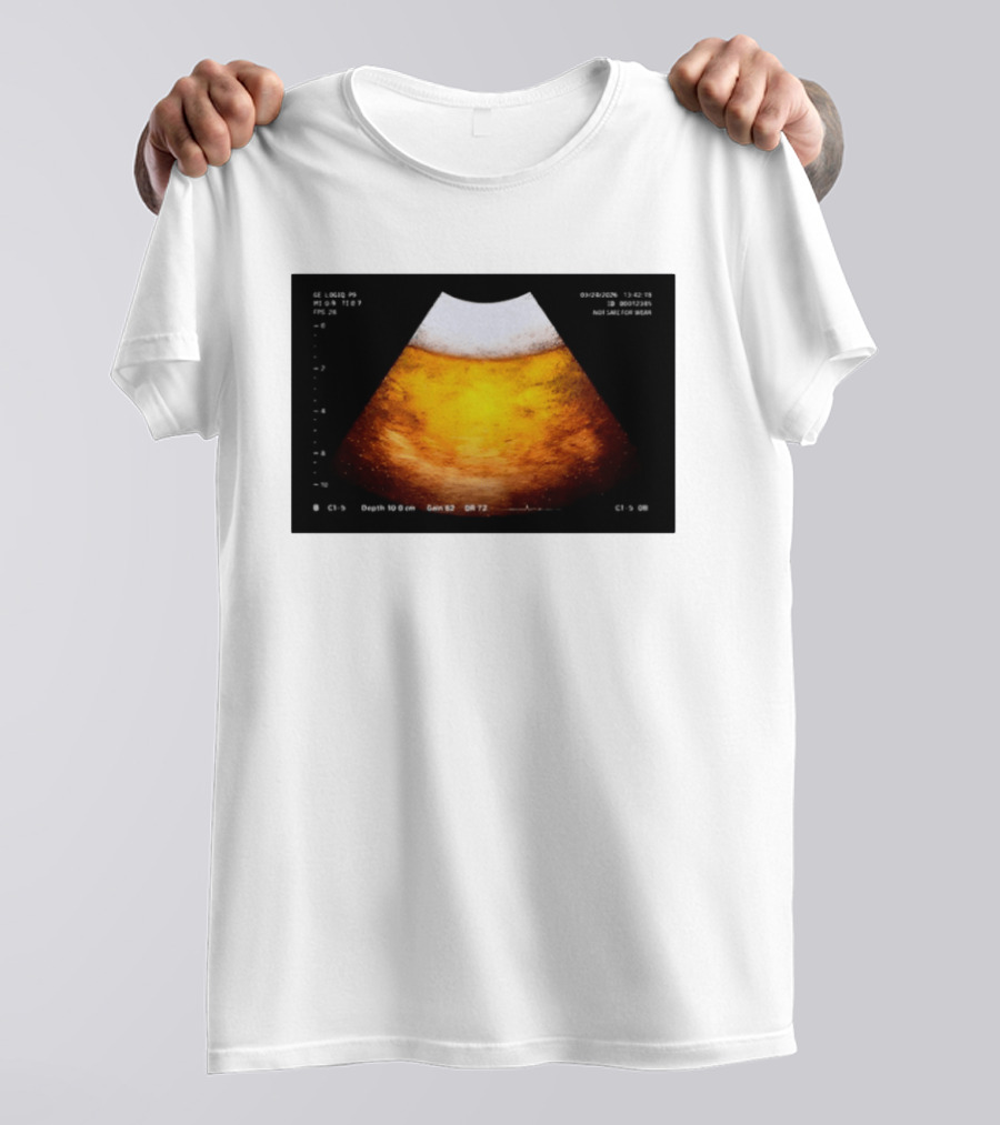 Beer Ultrasound Image Not Safe For Liver T-Shirt