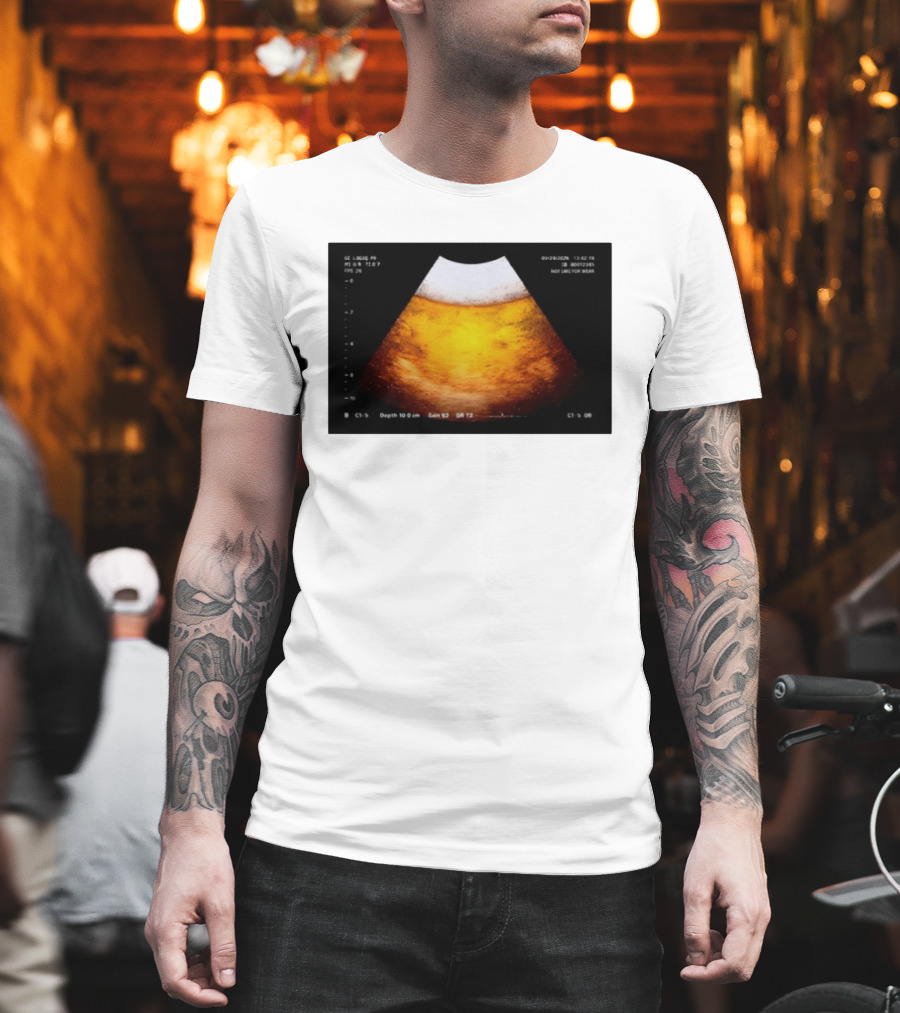 Beer Ultrasound Image Not Safe For Liver T-Shirt