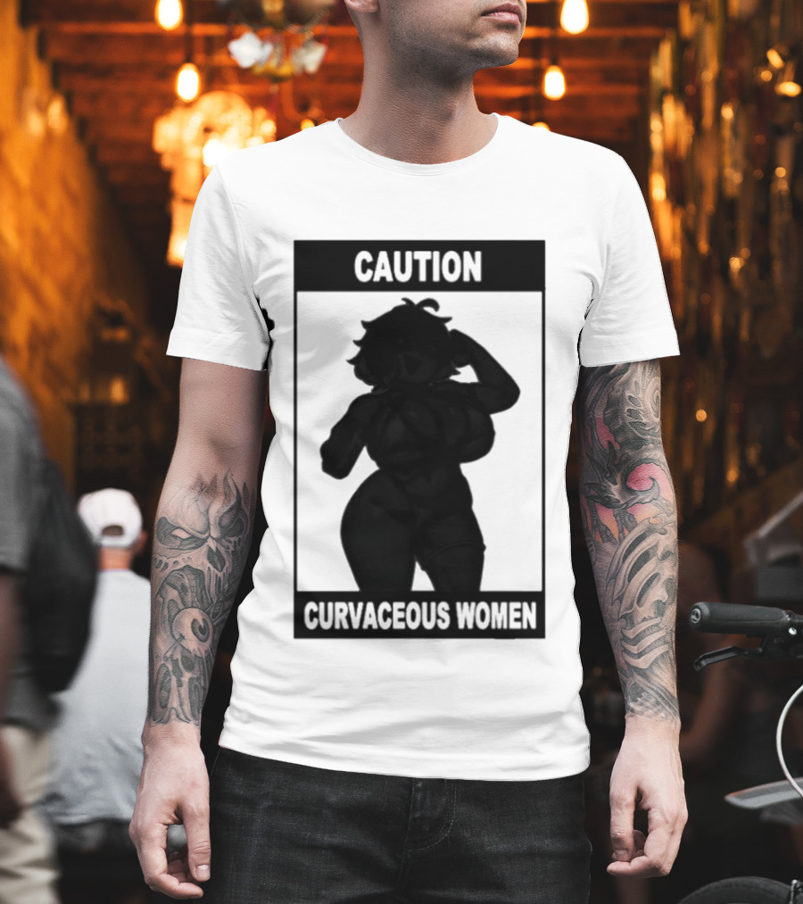 Caution Curvaceous Women 2026 Bold Silhouette Warning T-Shirt