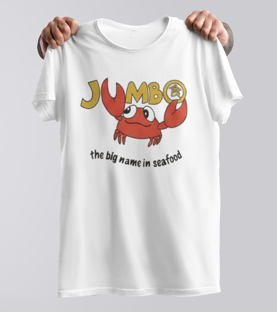 Jumbo The Big Name In Seafood Red Crab Cartoon T-Shirt