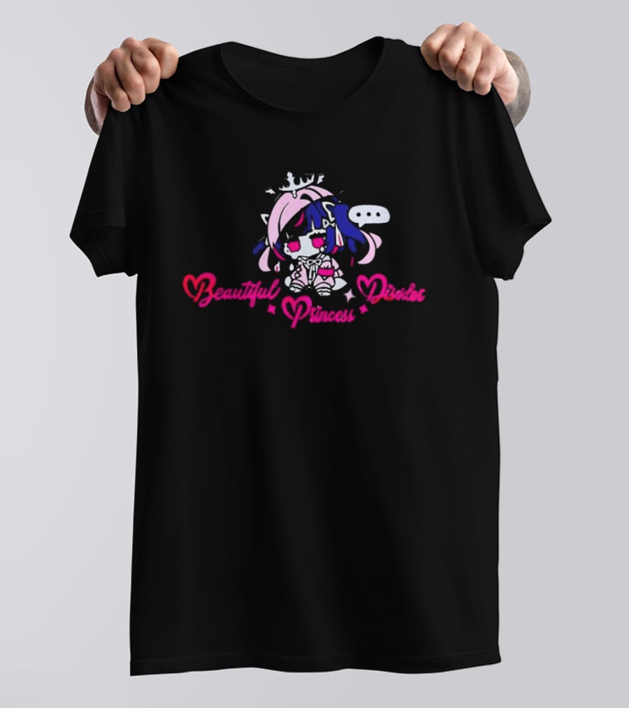 Beautiful Princess Disorder Pink Anime Aesthetic Hearts And Stars T-Shirt