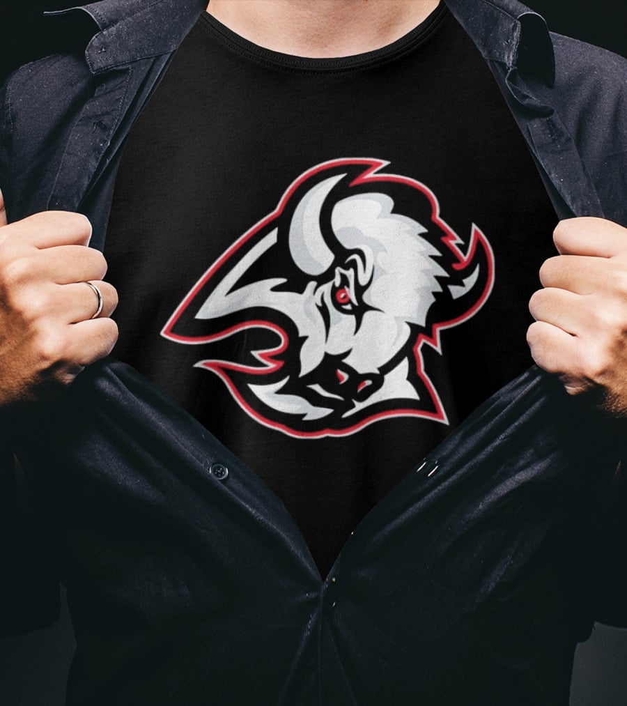 Buffalo Sabres White Bison Head Icon NHL Team Jersey T-Shirt