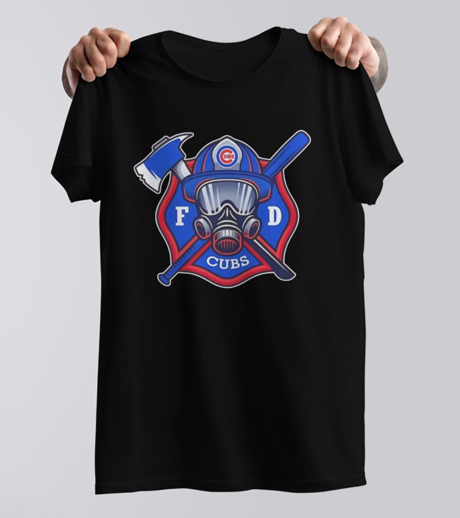 Chicago Cubs Fire Department FD Northside Baseball Axe And Mask T-Shirt