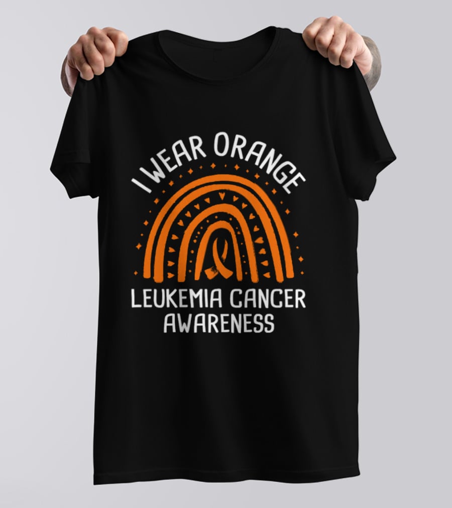 I Wear Orange Leukemia Cancer Awareness Orange Ribbon T-Shirt