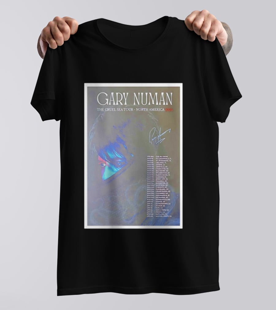 Gary Numan The Cruel Sea Tour North America 2026 Signed T-Shirt