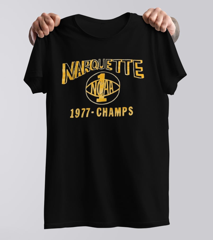 Marquette NCAA 1977 Champs Warriors 1 Basketball T-Shirt
