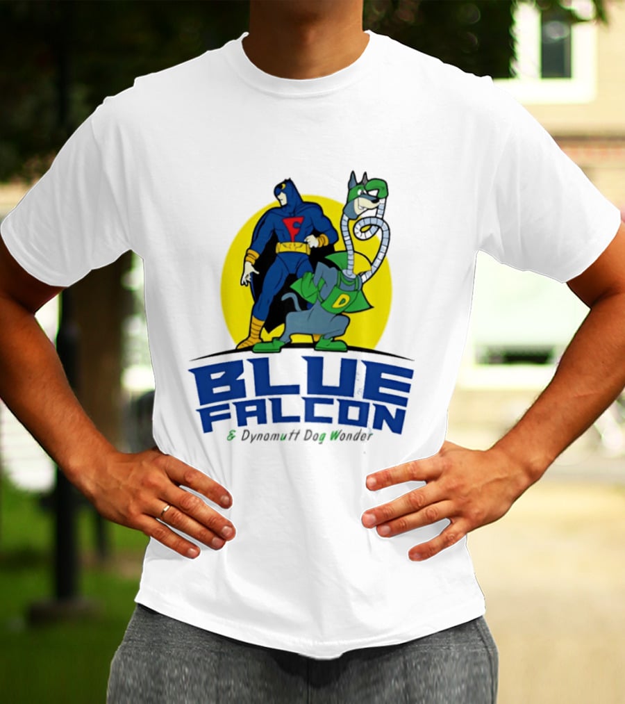 Blue Falcon Dynomutt Dog Wonder Hero Duo Oval T-Shirt