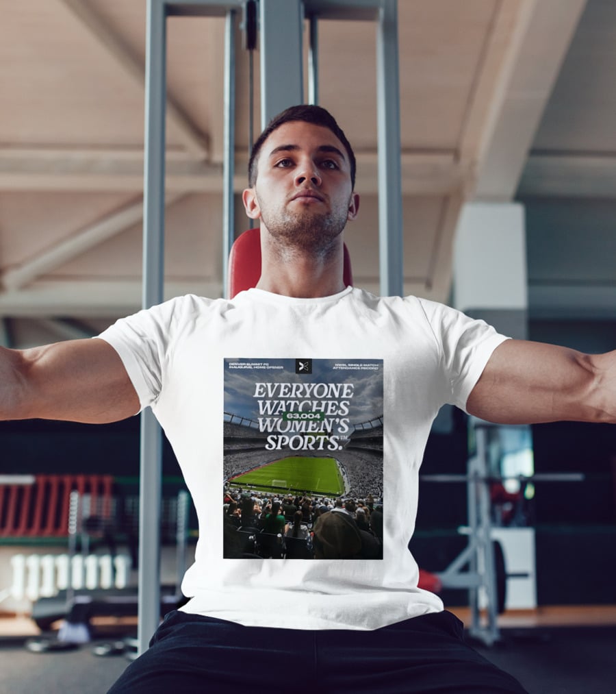 NWBL Single Match Attendance Record Everyone Es Women's Sports 63004 Denver Summit FC Inaugural Home Opener T-Shirt