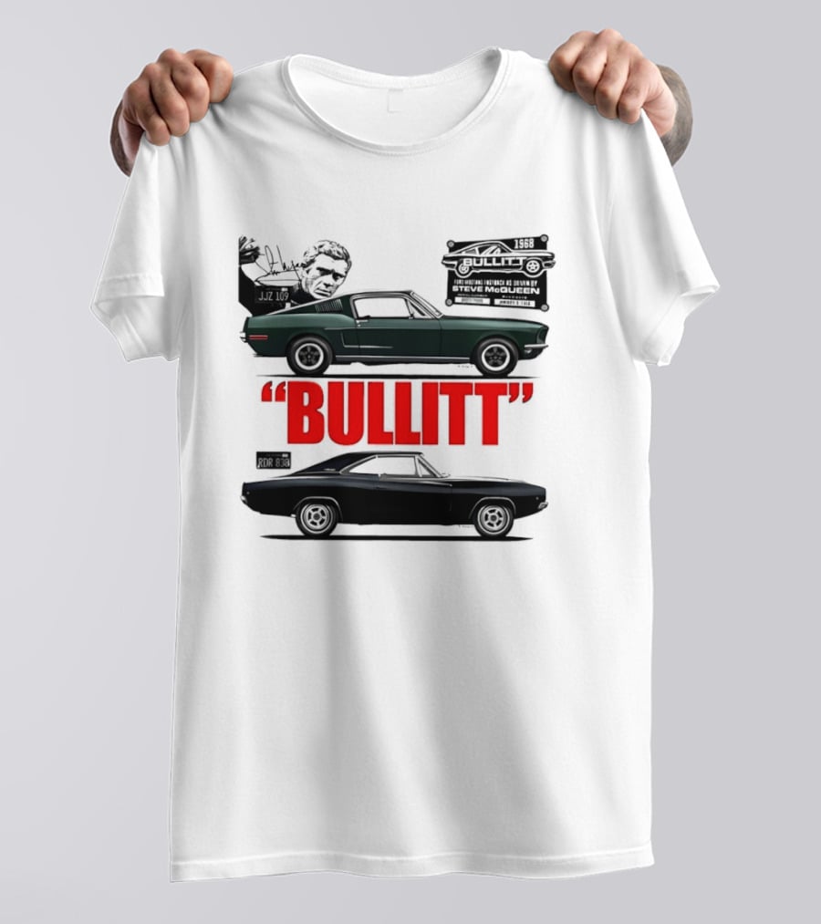 Bullitt 1968 Frank Bullitt Ford Mustang GT Green Highland Dodge Charger T-Shirt