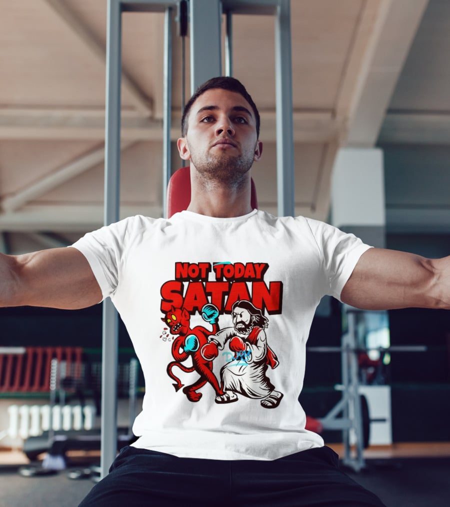 Not Today Satan God Versus Devil Boxing Match T-Shirt