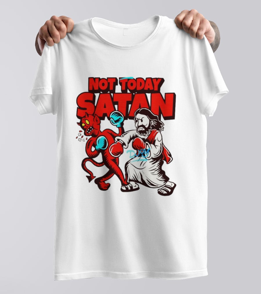 Not Today Satan God Versus Devil Boxing Match T-Shirt