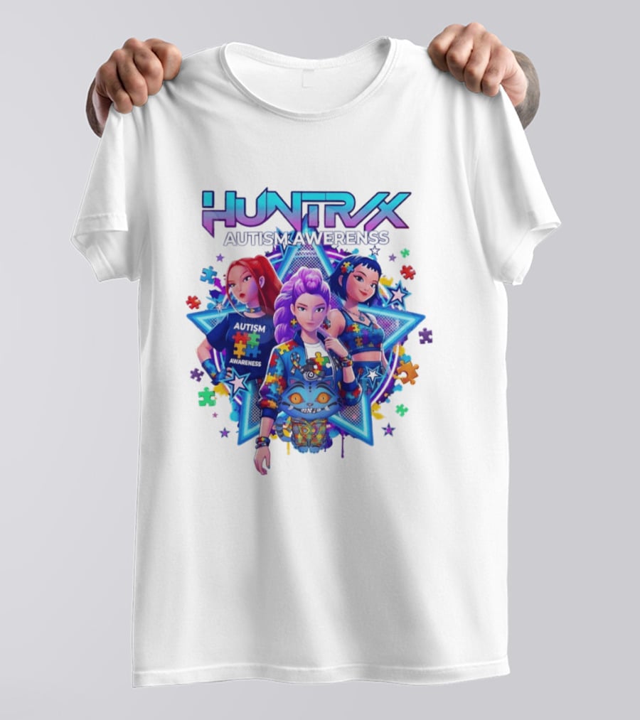 Huntrix Autism Awareness Demon Hunter K Pop Puzzle Star 2026 T-Shirt