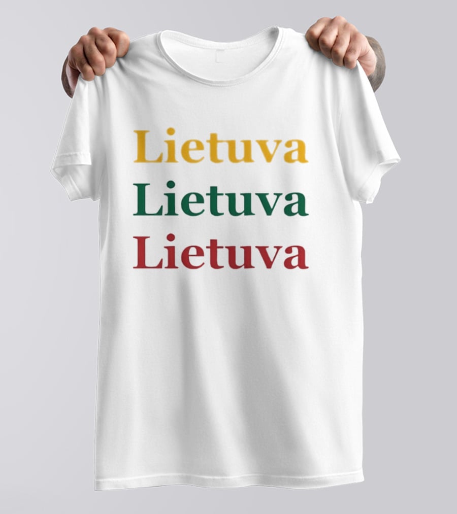 Lietuva Tricolor Text Bold Lithuania T-Shirt