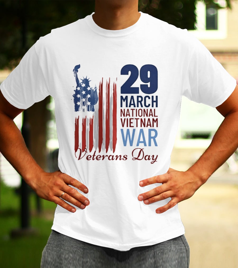 March 29 Honor National Vietnam War Veterans Day Patriotic Flag Recognize Heroes T-Shirt